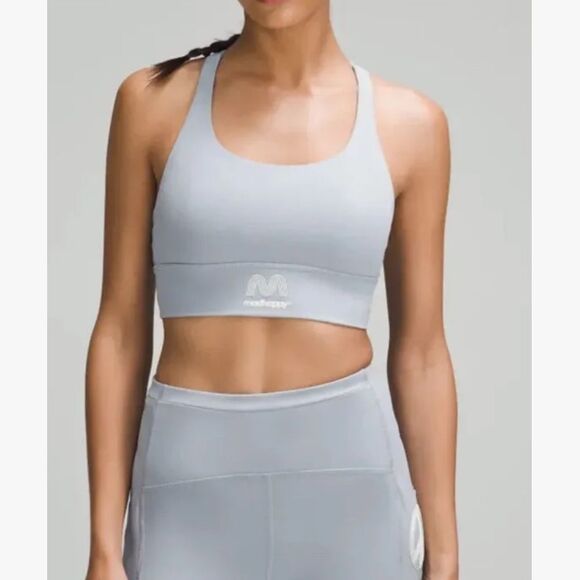 LULULEMON x MADHAPPY | Energy Longline Bra Light Blue Collab Women’s Size 4 - Picture 1 of 14